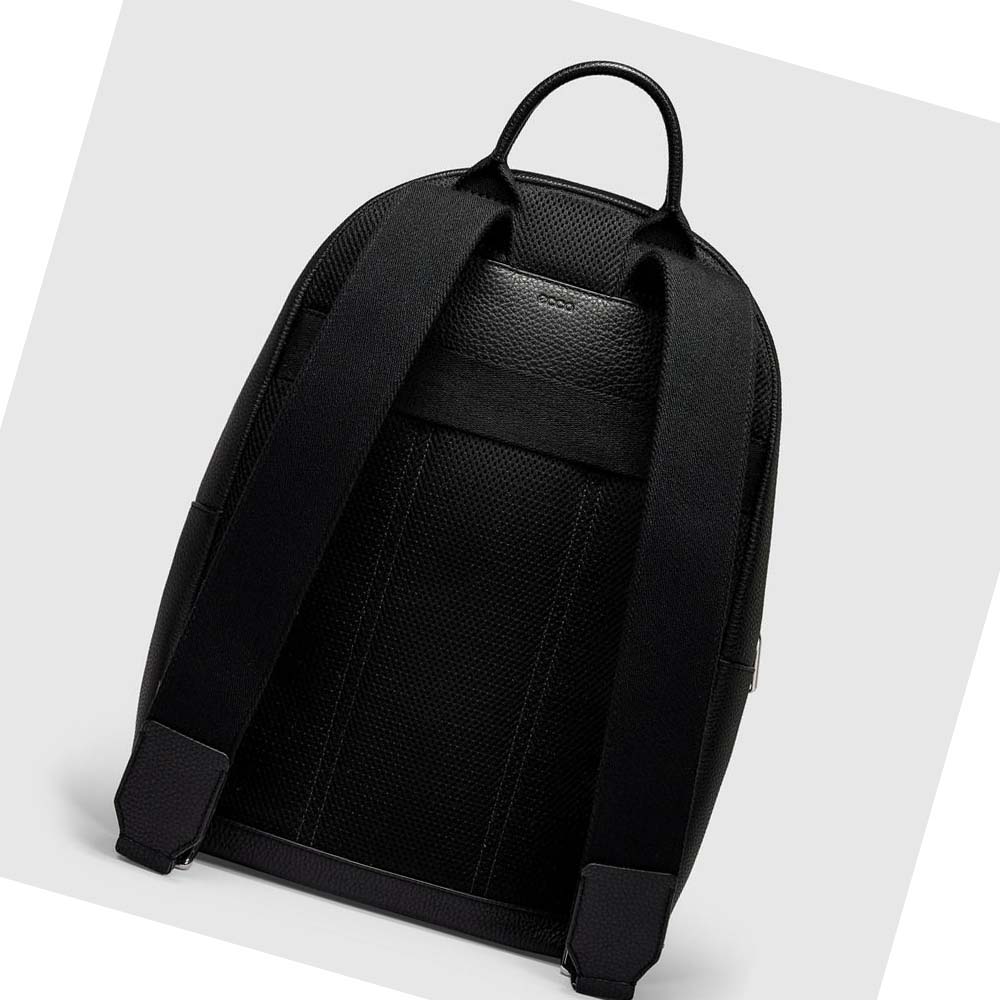 Men's Ecco Textureblock Full Backpacks Black | USA 682UZG